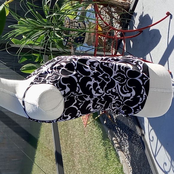 INC International Concepts Petite Sequin Embellished Halter Top Size P Blk/White - Picture 2 of 11